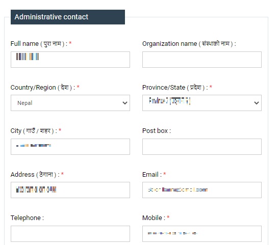contact details