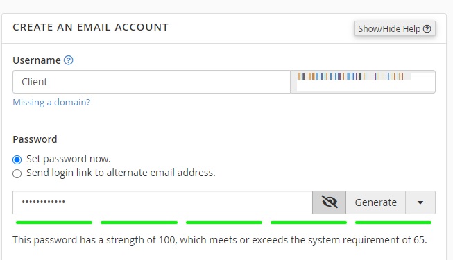 Adding details to create email account