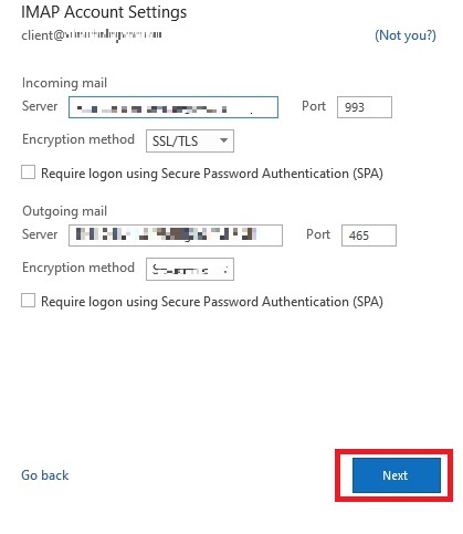 IMAP account settings