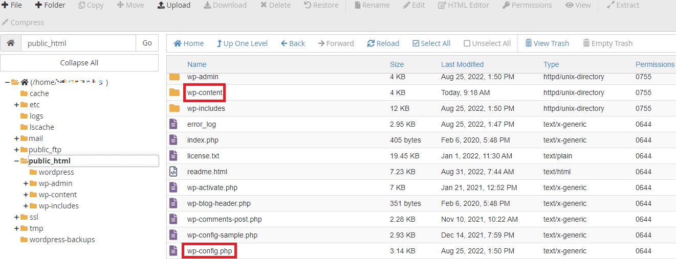 cPanel File Manager- eHosting Server