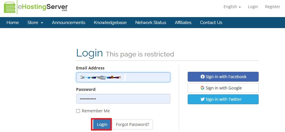 login section
