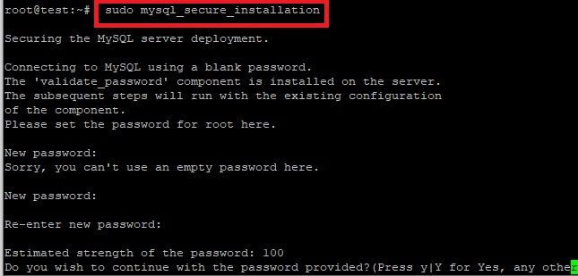 How to deploy WordPress on Ubuntu 22.04 using LAMP stack? 6 Command to install the secure Mysql.