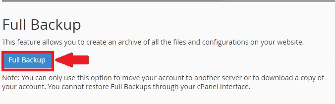 Full backup of cPanel