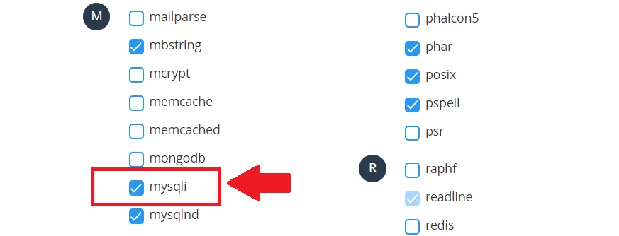 4 steps to solve Required PHP extension not found mysqli 4 mysqli
