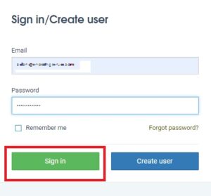 sign in using your email and password