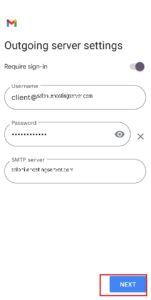 Adding outgoing server details