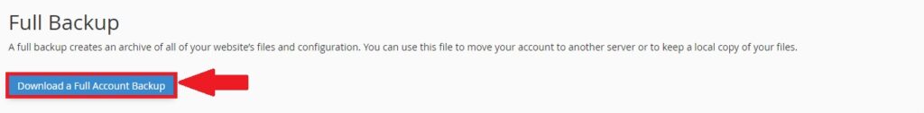 Full backup to Create and Restore backups
