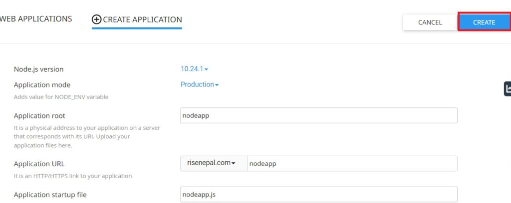 Nodejs application setup