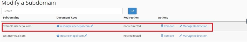 Creating a subdomain
