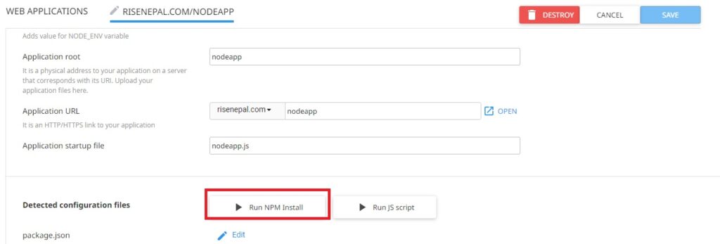 Opening the Application URL