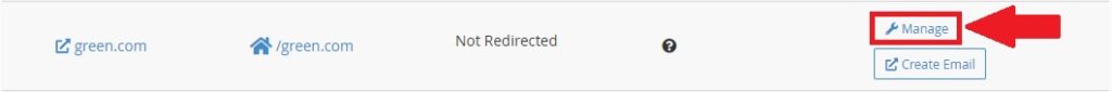 Selecting Addon domain 